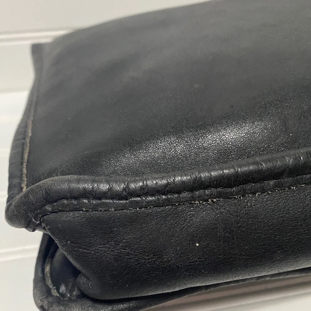 Coach Vintage Bonnie Cashin Black Slim XL Briefcase Shoulder Bag NYC 17 x 10